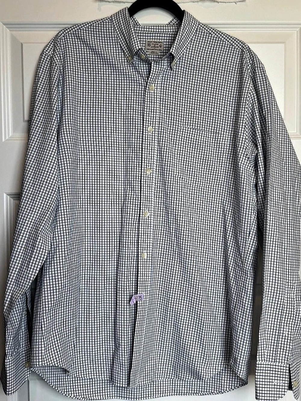 J.Crew Men’s L Button Down Shirt 100% Cotton Tattersall Check 11009 1234